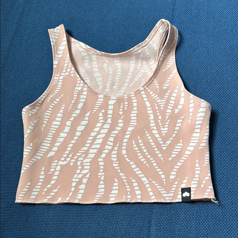 Booty by Brabant Pink and White Patterned Workout Top